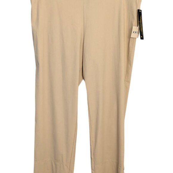 Womens XXL Beige Pull-On Pants With Button Detail  by IC Collection - Picture 1 of 11